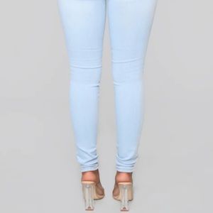 Fashion Nova Classic Skinny Jeans -Light Blue Wash